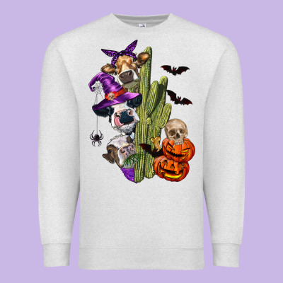 Halloween Cows Premium Sweatshirt Designed By Lillyallendesigns