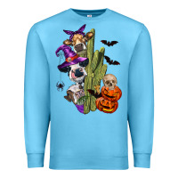 Ocean Blue halloween cows Premium Sweatshirt - LillyAllenDesigns
