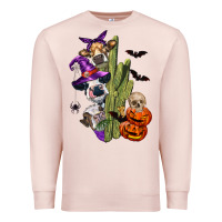 Pale Pink halloween cows Premium Sweatshirt - LillyAllenDesigns