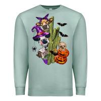 Seafoam halloween cows Premium Sweatshirt - LillyAllenDesigns