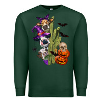 Sports Green halloween cows Premium Sweatshirt - LillyAllenDesigns