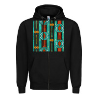 Black native american aztec seamless pattern 5 Zipper Hoodie - BundleAndBundleShop