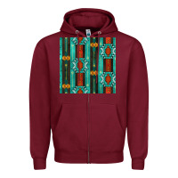 Burgundy native american aztec seamless pattern 5 Zipper Hoodie - BundleAndBundleShop
