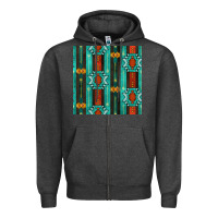 Charcoal Heather native american aztec seamless pattern 5 Zipper Hoodie - BundleAndBundleShop
