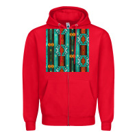 Red native american aztec seamless pattern 5 Zipper Hoodie - BundleAndBundleShop