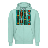 Seafoam native american aztec seamless pattern 5 Zipper Hoodie - BundleAndBundleShop