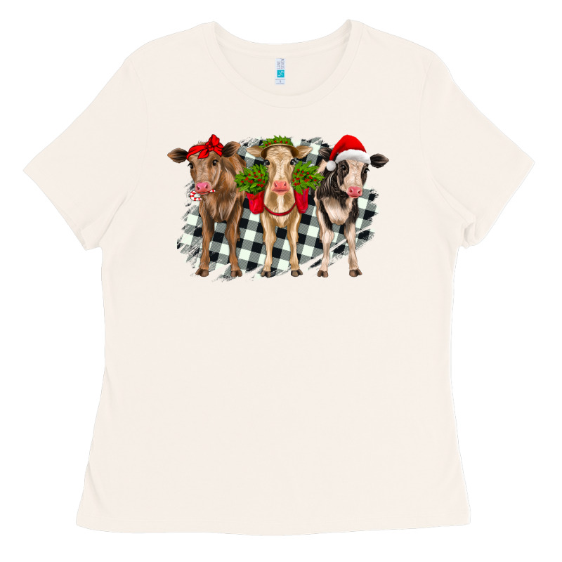 Christmas Heifers Front View Ladies Tee by RanaPortraitStore | Teevron