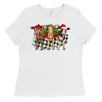 White Christmas heifers front view Ladies Tee - RanaPortraitStore