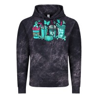Cloud Black Ovarian Cancer coffee cups teal ribbon Vintage Hoodie - NancyCooperArtShop