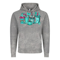 Cloud Rock Ovarian Cancer coffee cups teal ribbon Vintage Hoodie - NancyCooperArtShop