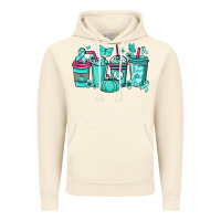 Vintage Artic Ovarian Cancer coffee cups teal ribbon Vintage Hoodie - NancyCooperArtShop