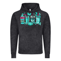 Vintage Black Ovarian Cancer coffee cups teal ribbon Vintage Hoodie - NancyCooperArtShop