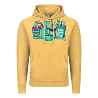 Vintage Mustard Ovarian Cancer coffee cups teal ribbon Vintage Hoodie - NancyCooperArtShop