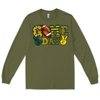 Army Green Game day yellow and green team color Long Sleeve Tee - HowdyJamesFarm