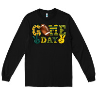 Black Game day yellow and green team color Long Sleeve Tee - HowdyJamesFarm