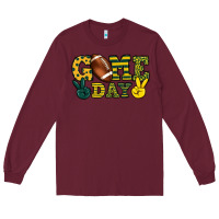 Burgundy Game day yellow and green team color Long Sleeve Tee - HowdyJamesFarm
