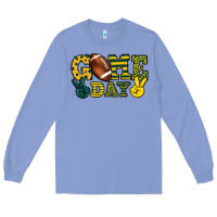 Colony Blue Game day yellow and green team color Long Sleeve Tee - HowdyJamesFarm
