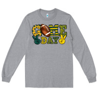 Heather Grey Game day yellow and green team color Long Sleeve Tee - HowdyJamesFarm