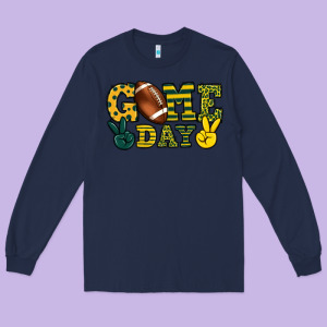 Game Day Yellow And Green Team Color Long Sleeve Tee Designed By Howdyjamesfarm