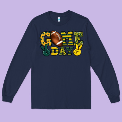 Game Day Yellow And Green Team Color Long Sleeve Tee Designed By Howdyjamesfarm
