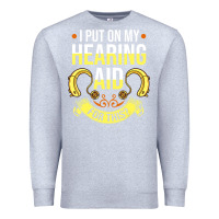 Heather Grey hearing aid gift funny deaf awareness t shirt Premium Sweatshirt - tuanDangUi