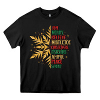 Black christmas snowflake Heavy Core Tee - MaliasSmallBusiness