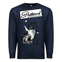 Navy retro man postcard records Premium Sweatshirt - tuanDangUi