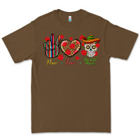 Cacao Peace Love Dia De Los Muertos Premium Tee - BundleAndBundleShop