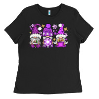 Purple Winter Gnomies Ladies Tee | Teevron