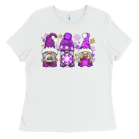 White Purple Winter Gnomies Ladies Tee - BundleAndBundleShop