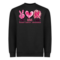 Black Peace love cure Breast Cancer Awareness Heavyweight Sweatshirt - FaDigitalArtStudio