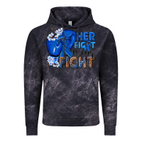 Cloud Black Her fight is our fight Colon Cancer blue ribbon Vintage Hoodie - NancyCooperArtShop