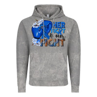 Cloud Rock Her fight is our fight Colon Cancer blue ribbon Vintage Hoodie - NancyCooperArtShop