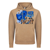 Vintage Coffee Her fight is our fight Colon Cancer blue ribbon Vintage Hoodie - NancyCooperArtShop