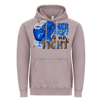 Vintage Zinc Her fight is our fight Colon Cancer blue ribbon Vintage Hoodie - NancyCooperArtShop