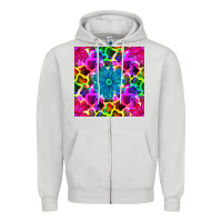Dove Grey neon cowhide with flower seamless pattern Zipper Hoodie - BundleAndBundleShop