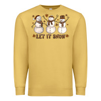 Antique Gold Let It Snow Snowmen Premium Sweatshirt - LillyAllenDesigns