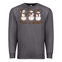 Charcoal Heather Let It Snow Snowmen Premium Sweatshirt - LillyAllenDesigns