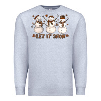Heather Grey Let It Snow Snowmen Premium Sweatshirt - LillyAllenDesigns