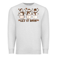 Oatmeal Heather Let It Snow Snowmen Premium Sweatshirt - LillyAllenDesigns