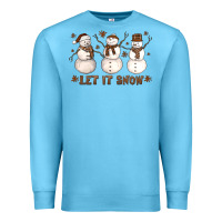 Ocean Blue Let It Snow Snowmen Premium Sweatshirt - LillyAllenDesigns