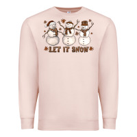 Pale Pink Let It Snow Snowmen Premium Sweatshirt - LillyAllenDesigns