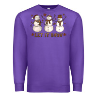 Purple Let It Snow Snowmen Premium Sweatshirt - LillyAllenDesigns