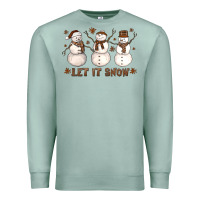Seafoam Let It Snow Snowmen Premium Sweatshirt - LillyAllenDesigns