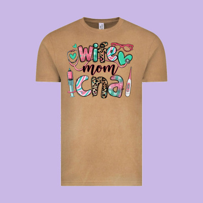 Wife Mom Cna Certified Nursing Assistant Vintage Tee Designed By Ranaportraitstore