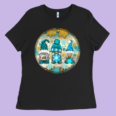 Winter Gnomies Ornament Ladies Tee Designed By Bundleandbundleshop