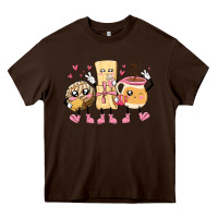Chocolate Brown mexican pan dulce cartoon characters Heavy Core Tee - MaliasSmallBusiness
