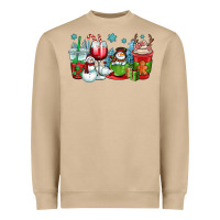 Christmas Snowman Coffee Cups Heavyweight Sweatshirt | Teevron