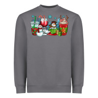 Storm christmas snowman coffee cups Heavyweight Sweatshirt - OliviaCreatesArt