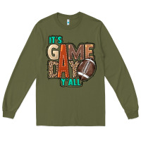 Army Green It's game day y'all Long Sleeve Tee - HowdyJamesFarm